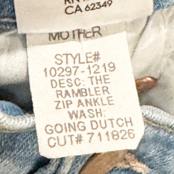 Mother Wide Straight Leg The Rambler Zip Ankle Jeans Going Dutch Blue 33 NWT - Picture 11 of 13